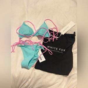 WHITE FOX String Bikini - Aqua/Pink - Mismatched sizes!!!